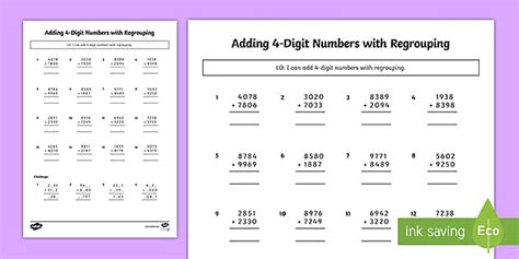 Adding 4 Digit Numbers with Regrouping (teacher .
